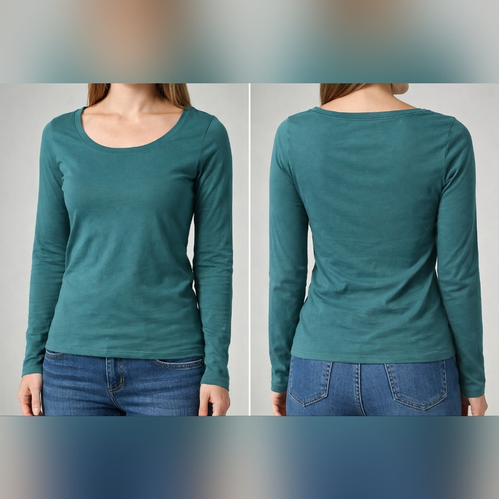 No Boundaries Teal Long Sleeve Women's Tee